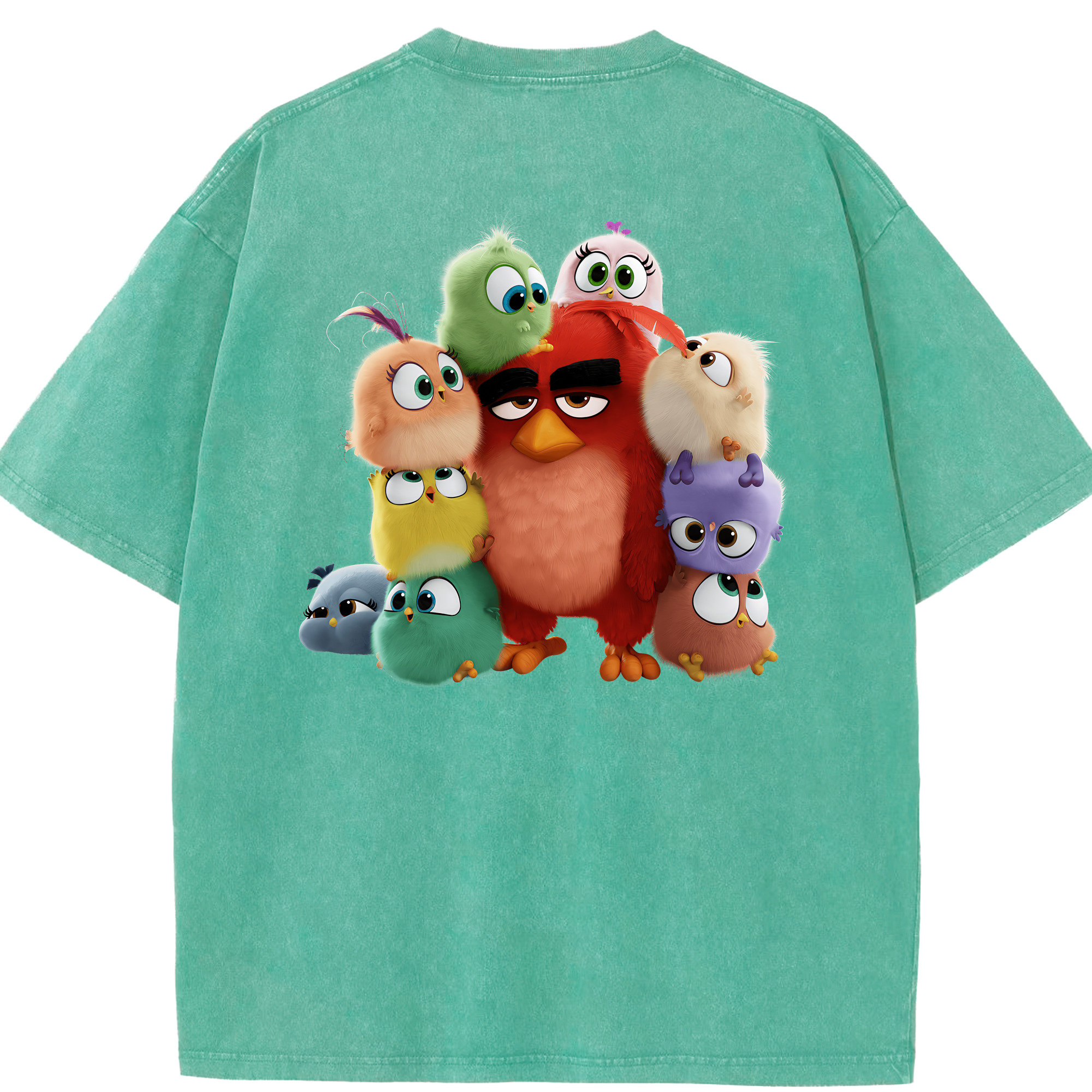 （画像用） Angry Birds アングリーバード 綿100% ヴィンテージ風 半袖Tシャツ（背面プリント）